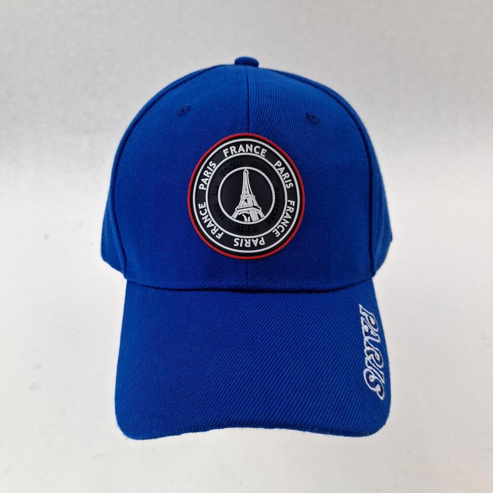 Paris France Eiffel Tower Hat Cap Strap Back One Size Blue Baseball Twill Mens